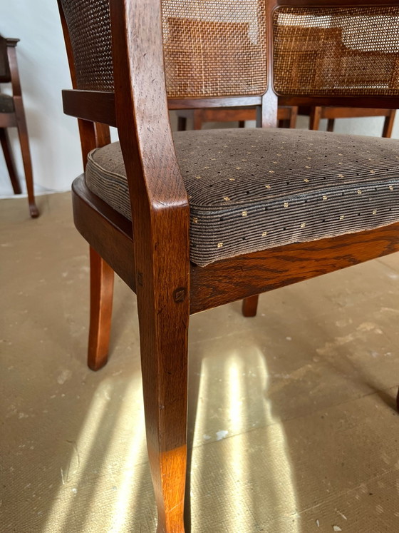 4 Bannink poltrone da pranzo Art Nouveau in legno di ciliegio – Sedie da pranzo, Rattan, Tessile (photo 6 of 6)