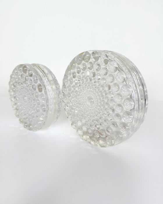 Image 1 of Un ensemble de deux vases en cristal bulle de Beyer Kristall (1970)