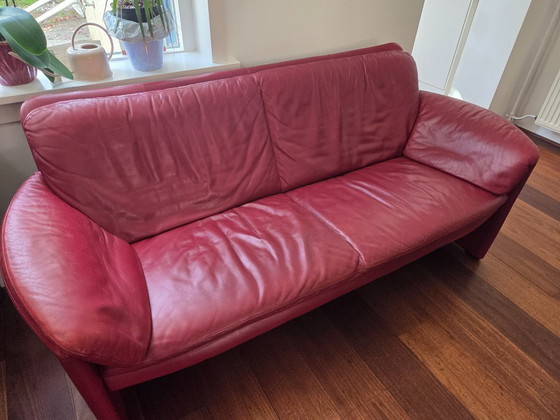 Original Leolux Bora design sofa (Axel Enthoven), Vintage Leather, 2 seaters, Red (photo 5 of 6)