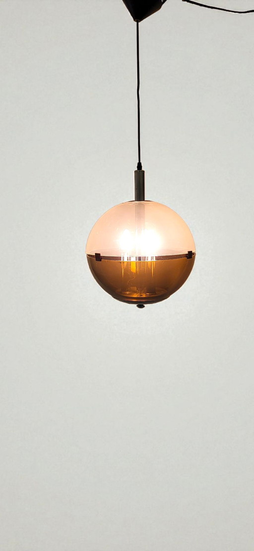 Graziosa lampada da soffitto a mezza sfera, anni '70-'80