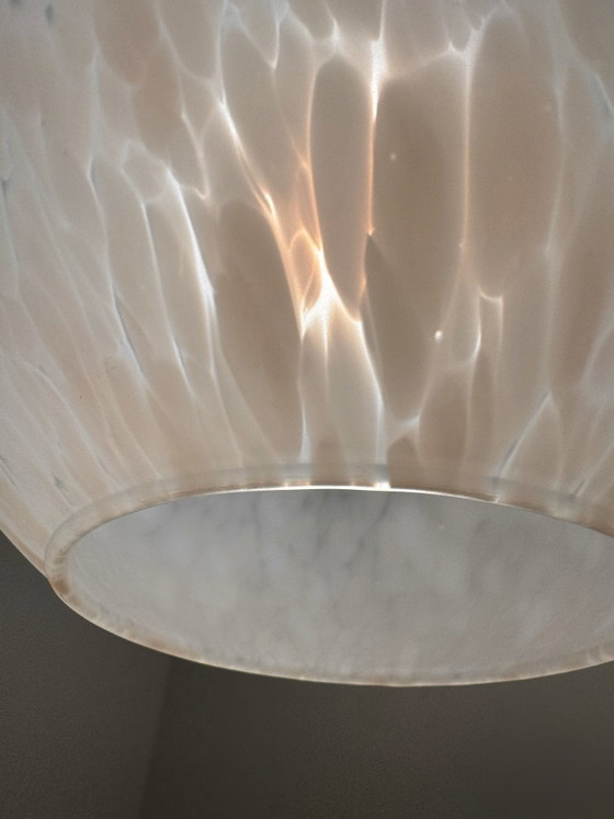 Gesprengelte Murano Glas Hängeleuchte 70er Jahre – Kronleuchter, Chrome (photo 6 of 8)
