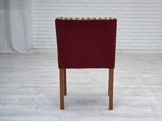 Image 1 of 1960s, set de 2 fauteuils danois, tissu traditionnel danois en laine tissée, pieds en bois de frêne.