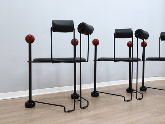 Image 1 of Authentische postmoderne Stühle aus der Memphis-Ära der 1980er Jahre, 4er-Set