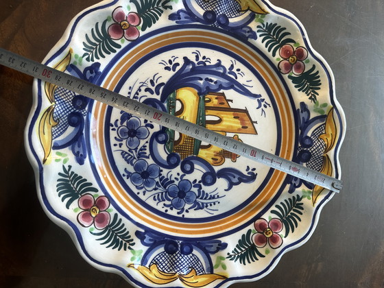 Image 1 of Plat P. Zouilly - Céramique Espagnole Vintage - Diamètre 31 cm