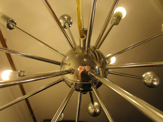 Image 1 of Sputniklamp Spoetniklamp Vintage Space Age 12 reflector lampjes.