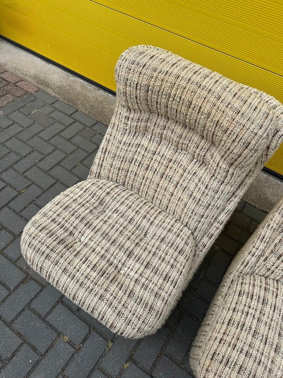 Image 1 of Set di poltrone lounge vintage - Intrecciato color crema/beige/marrone