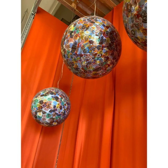 Image 1 of Sfera Murrine Multicolore in Vetro di Murano Contemporaneo