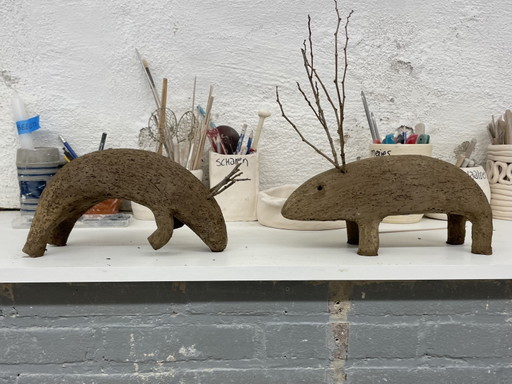 Dos animales de cerámica