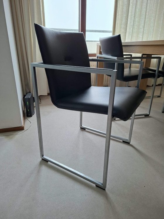 Acro frame stoelen – Arco, Dining chairs, Chrome, Leather (photo 3 of 5)