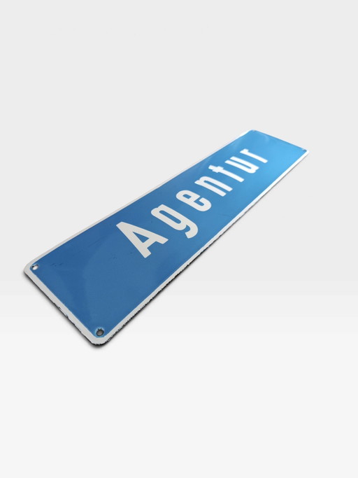 Plaque Émaillée d'Agence / 40 x 10 cm