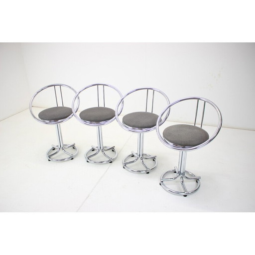 Ensemble de 4 tabourets de bar vintage, Italie 1970