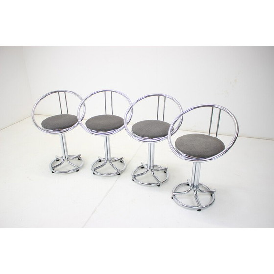 Image 1 of Ensemble de 4 tabourets de bar vintage, Italie 1970