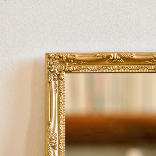 Adorable Golden Rectangular Mirror With Mouldings