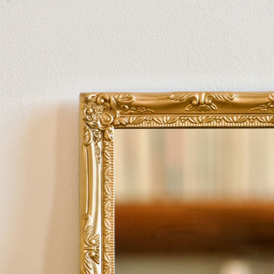 Image 1 of Adorable Golden Rectangular Mirror With Mouldings