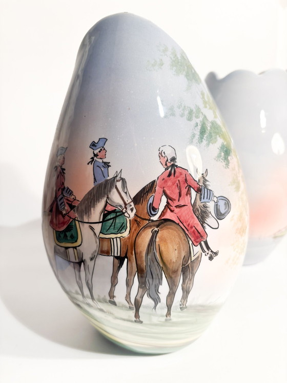 Paire de vases en céramique Castelli peints à la main, années 1950 – Ceramic (photo 8 of 13)