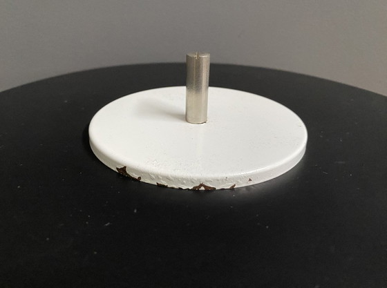 Image 1 of Table lamp in black metal and white glass, by Kamenicky Senov 1960s