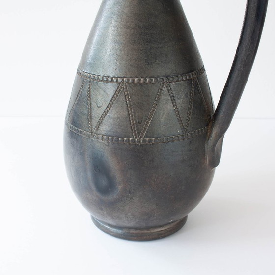 Image 1 of Vintage Handmade Black Pottery Vase from Bisalhaes, 1960's