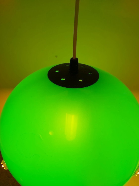 Image 1 of Lampada a sospensione verde in stile Space Age, lampada a forma di UFO, anni '70
