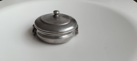Image 1 of Vintage Pewter Box by Scandia Tenn – Sweden – With Original Certificate