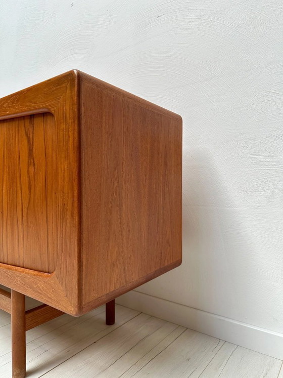 1960s Vintage Large Danish Design Teak Sideboard with Tambour Doors, OMANN JUN, Wood, Brown (photo 8 of 19)