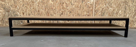 Image 1 of Mesa de centro de roble claro con estructura de metal negro (versión pesada)