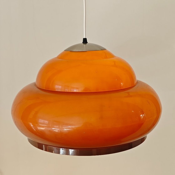 Image 1 of Suspension vintage en plastique marron