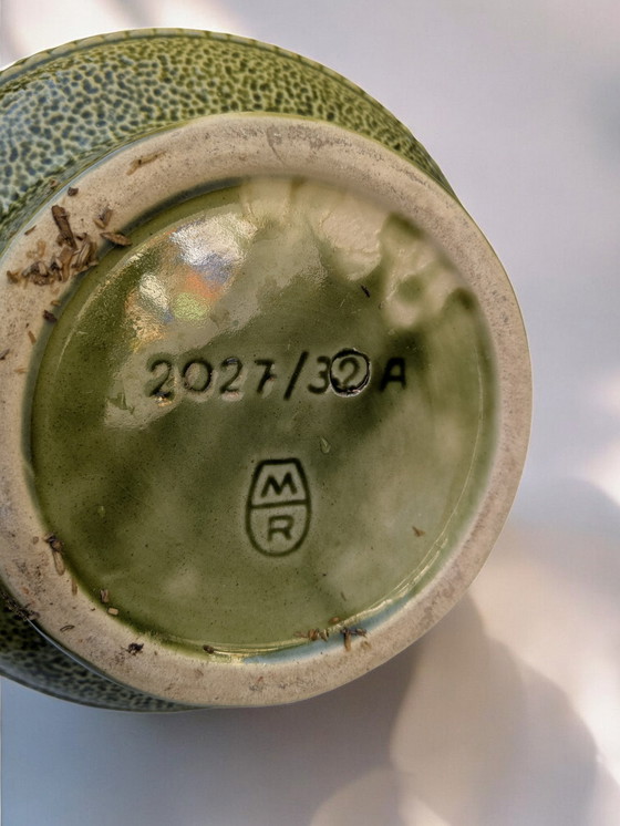 Image 1 of Marzi und Remy - Large vintage jug 2027-32A, Green Mid - Century jug with relief floral decoration, 60s/70s