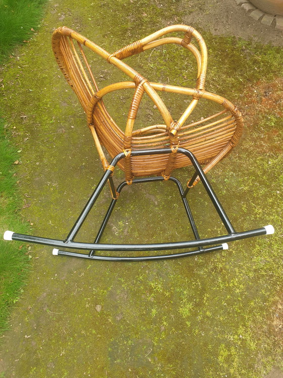 Image 1 of Vintage Rattan Dirk van Sliedregt Rocking Chair