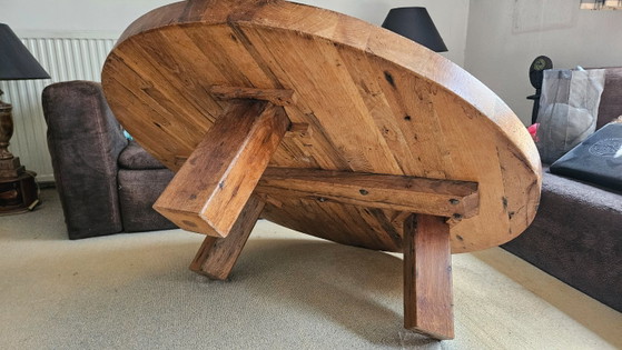 Brutalist Mid Century Salontafel, Prachtig Patina – Wood (photo 11 of 16)