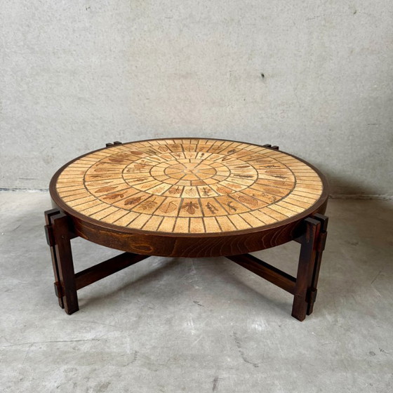 Image 1 of Round Brutalist Ceramic Coffee Table by Roger Capron, France 1960