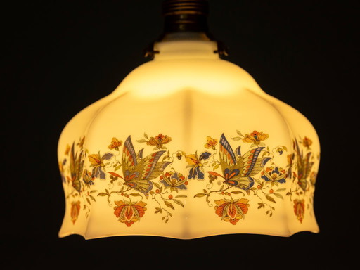 Paralume in vetro a sospensione, vintage (dipinto a mano)