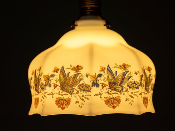 Image 1 of Paralume in vetro a sospensione, vintage (dipinto a mano)