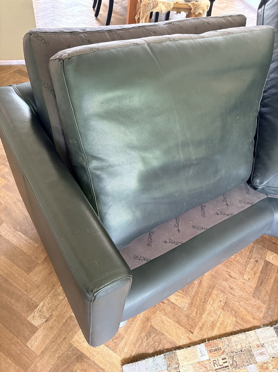 Image 1 of Divano angolare in pelle nera