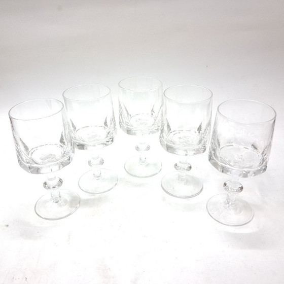 Image 1 of Élégants gobelets en cristal vintage – Ensemble de 5