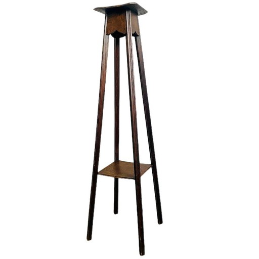 Hoher Vintage-Pflanztisch aus Massivholz