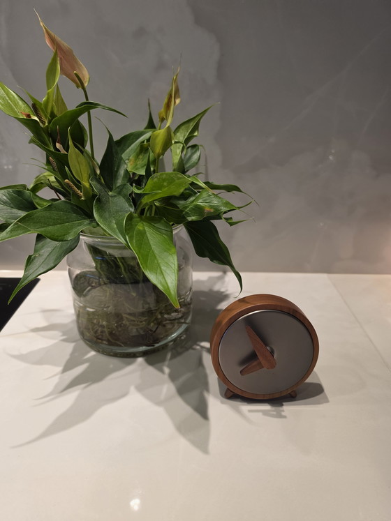 Image 1 of NOMON Atomo design table clock – wood & steel – Arne Jacobsen style – TOP CONDITION