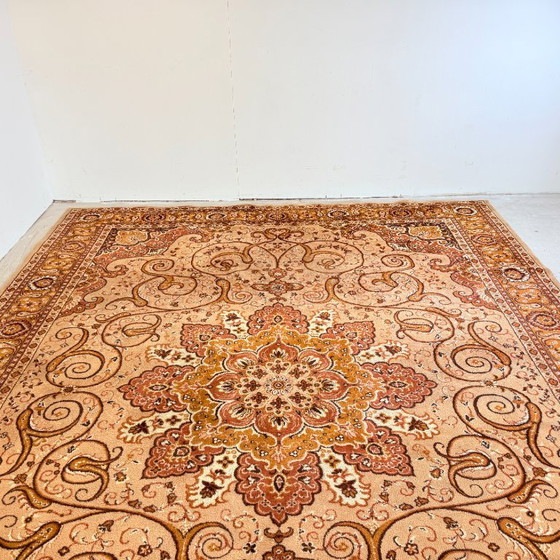 Image 1 of Large vintage rug, brown/cream