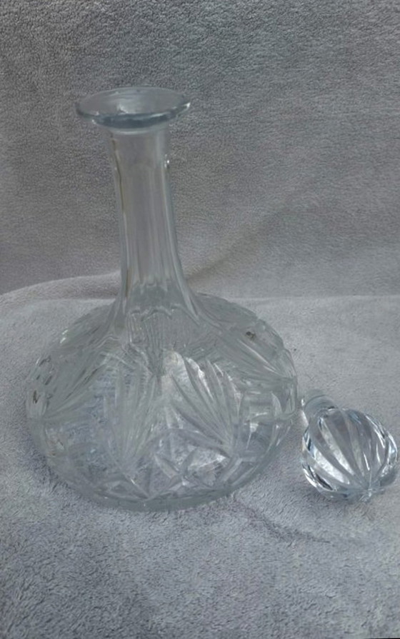 4 decantadores de cristal, incluido un decantador de barco. – Vasos y jarras, Crystal, Glass (photo 3 of 6)