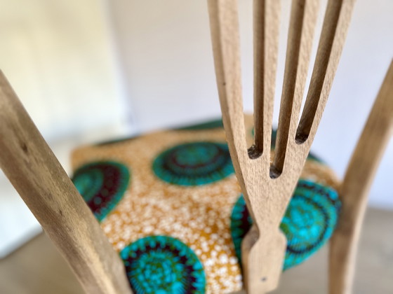 Image 1 of Art Deco ontmoet Afrikaanse Print Stoel