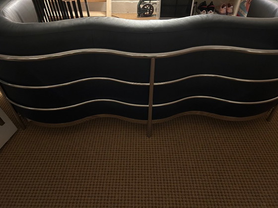 Image 1 of Three-Seater Sofa Onda by Zanotta Black Leather