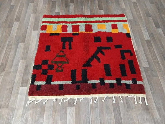 Alfombra bereber de lana colorida hecha a mano 200cmx200cm – Wool, Bohemian (photo 9 of 10)