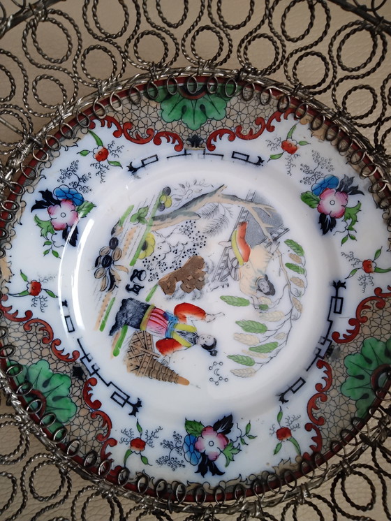 Image 1 of Villeroy &amp; Boch Timor Piatto/Cestino orientale antico, circa 1900