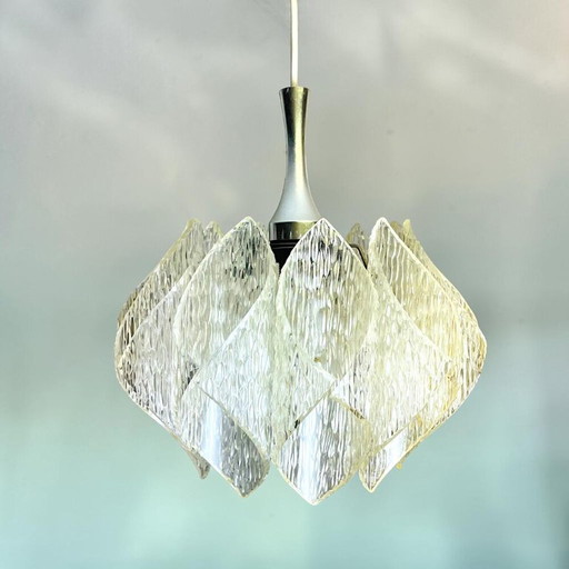 Duitse transparant acrylglas hanglamp van mij Marbach Leuchten, jaren 60