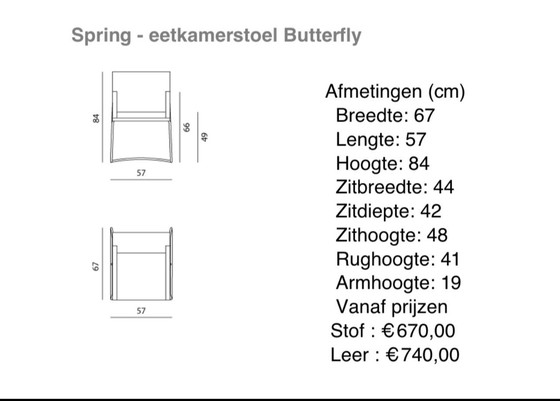 Image 1 of 8 Leolux Spring Butterfly stoelen 