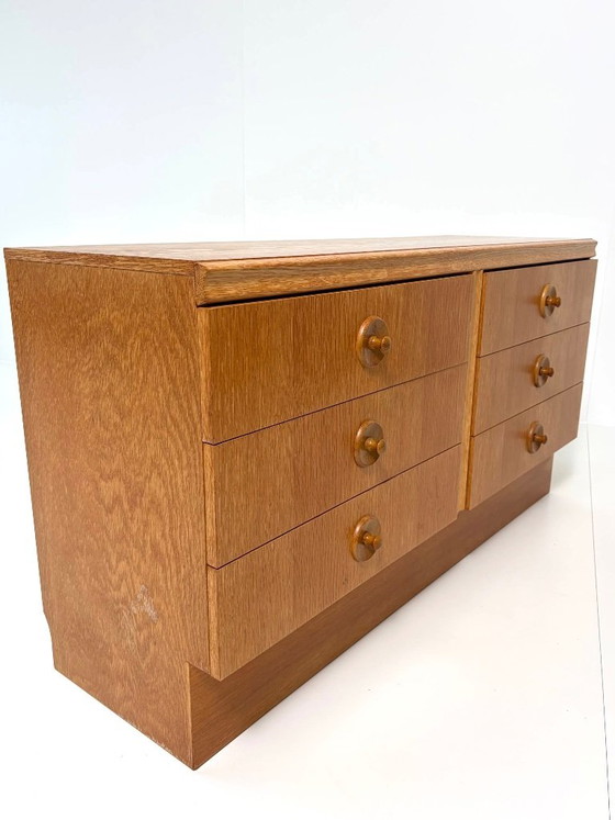 Vintage Retro Chest of drawers with 6 Drawers – Oak Look – Mid-Century Style – Wood (photo 7 of 14)