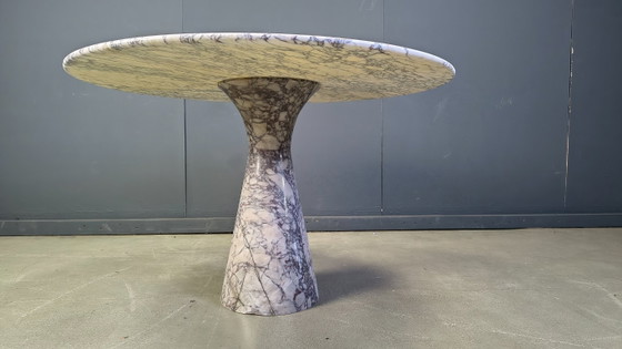 Image 1 of Vintage round marble dining table, 1970s