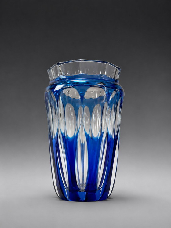 Image 1 of Val Saint Lambert Art Deco vase cut to clear, ca. 1950