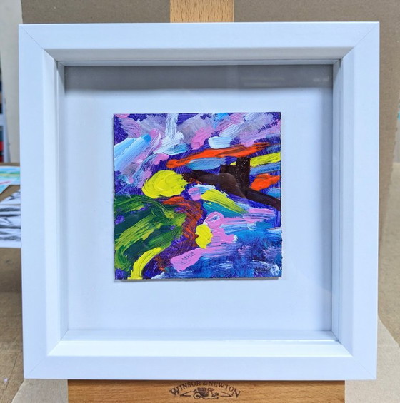 Image 1 of RIVER EXE TOPSHAM ORIGINAL ACRYLIQUE SUR TABLE NIGEL WATERS SIGNÉ 10x10cm