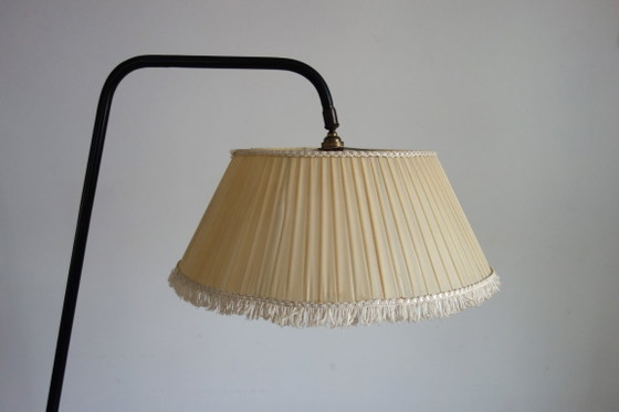 Image 1 of Tripod metal floor lamp with shelf, 1950s/60s, France