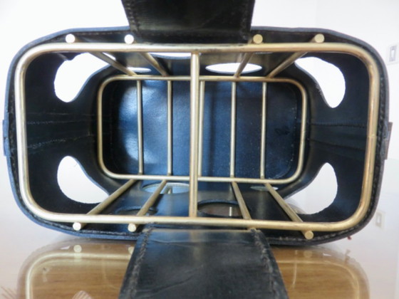 Image 1 of Porte bouteilles en cuir attribué à Jacques Adnet pour les Cognacs J & F Martell, France, 1950
